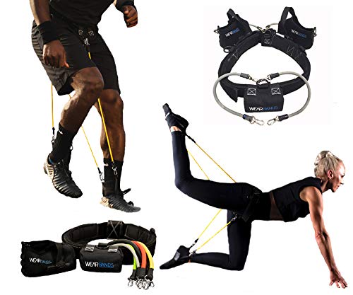 WearBands 3-Level Resistance Bands Training and Exercise System for Sports Fitness Glute Building & Toning Rehab Conditioning Home and Travel Fitness (Height: 61"- 69" Shoe Size: Medium)